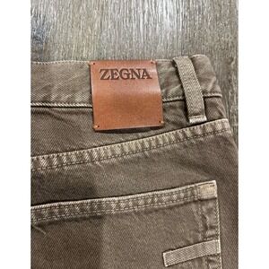 Zegna Mens Slim Fit Jeans Brown Denim Pants Size 32 Made in Romania